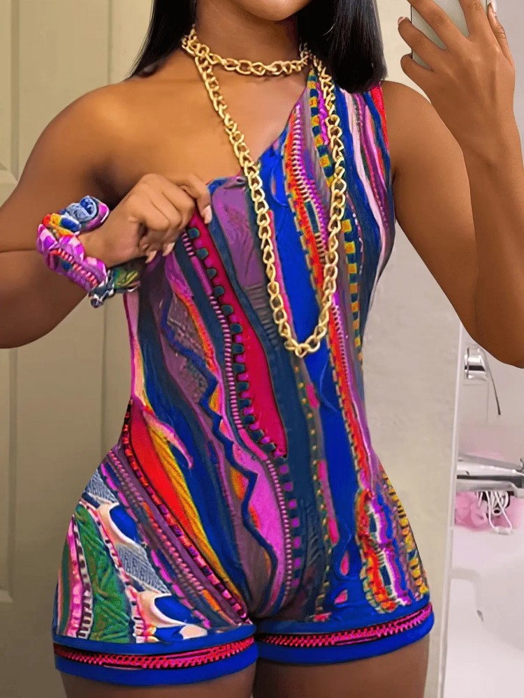 Sexy One Shoulder Romper