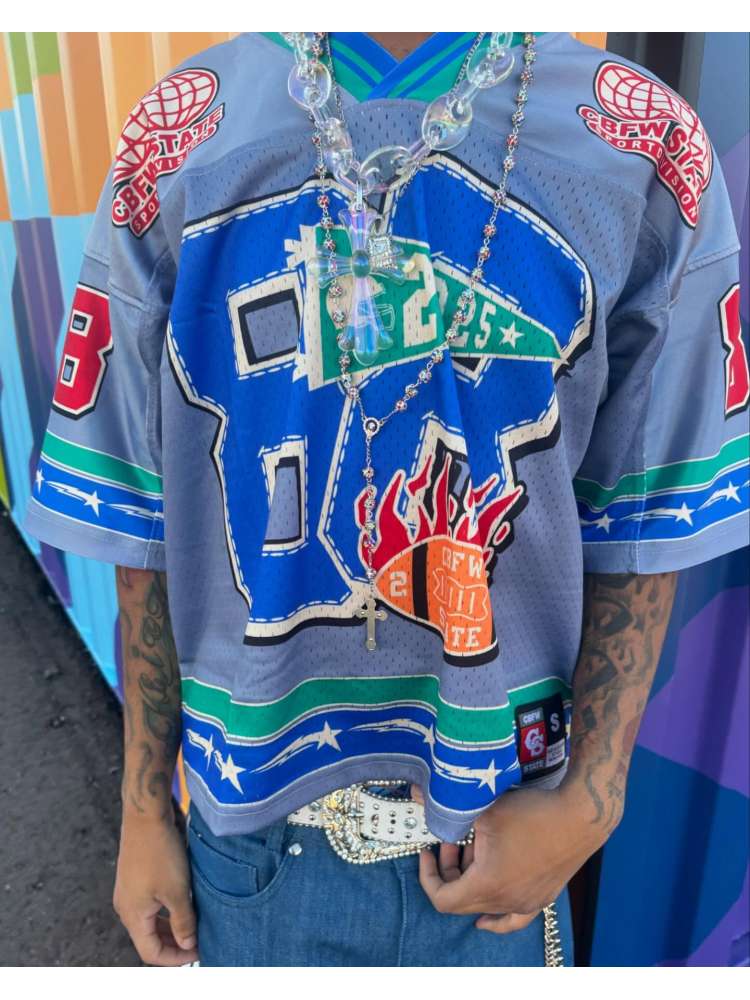 Mesh V Neck Jersey Tee