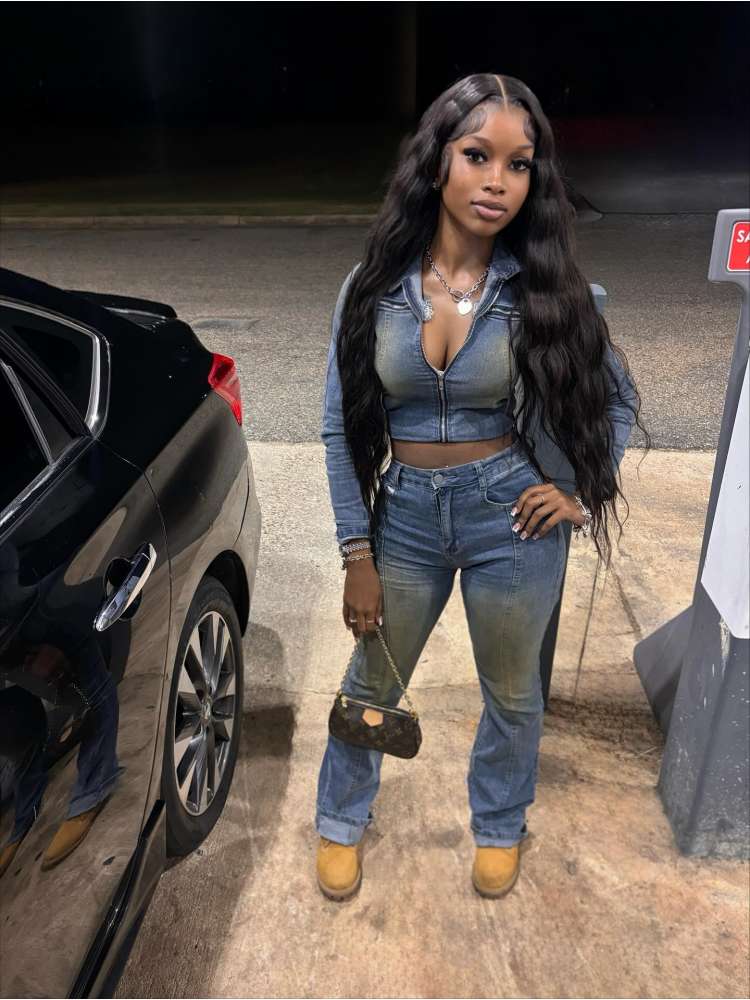 The Denim Flared Jeans Set